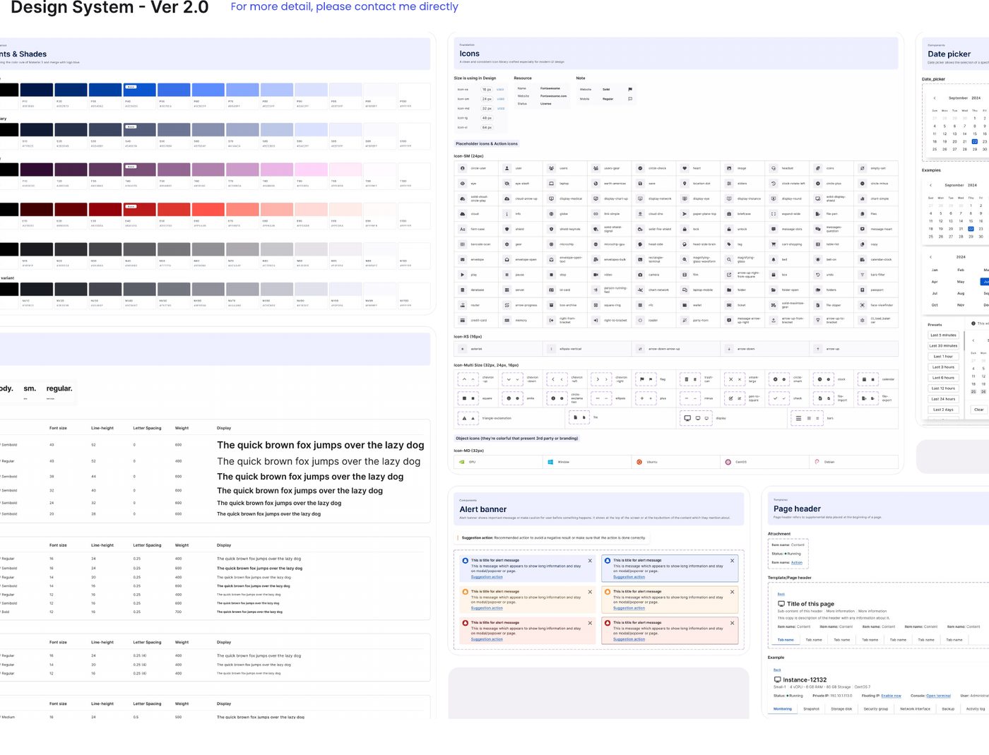 Colour scales, typography and form components of the FPT Cloud design system