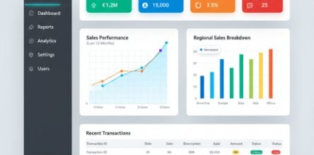 Redesigned dashboard with KPI tiles, sales trend and regional breakdown